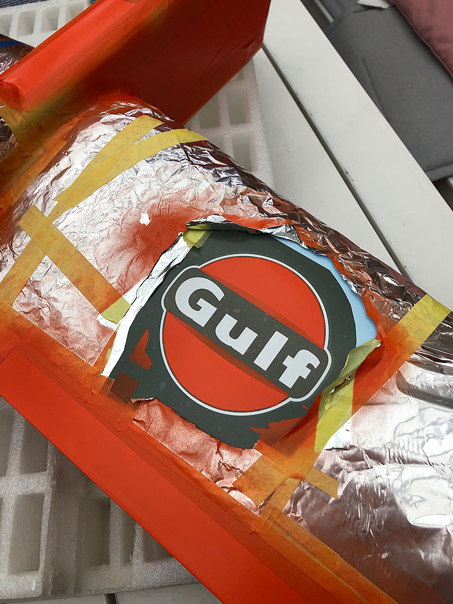 Detta exempel visar på en schablon som jag använde till den blå &quot;Gulf&quot;-texten i logotypen.